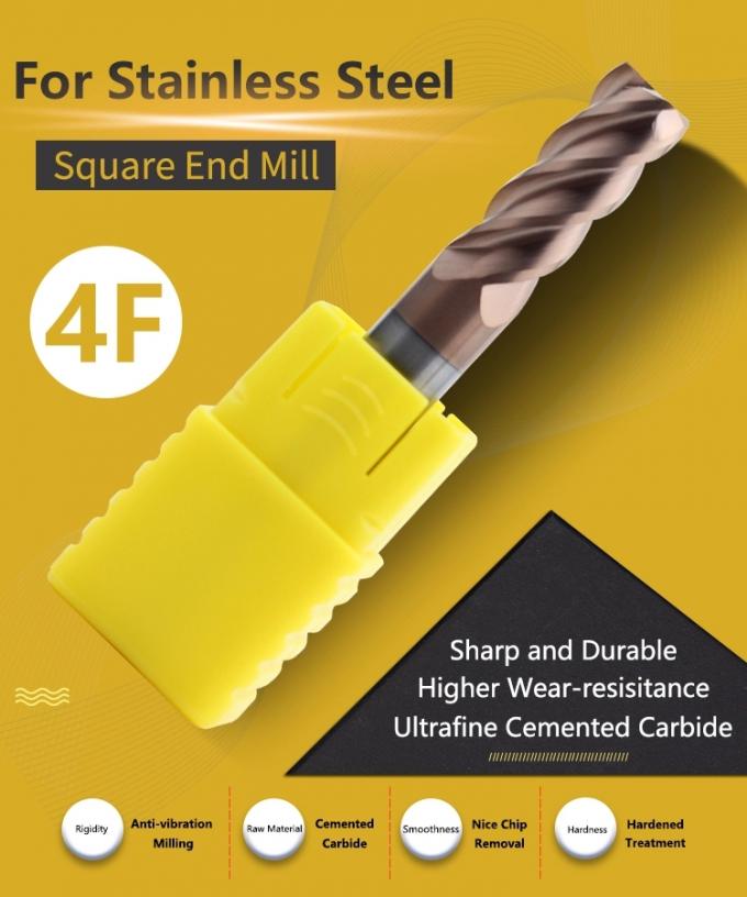 Special Design Solid Carbide End Mill 6x50mm4F Brazed For Stainless Steel