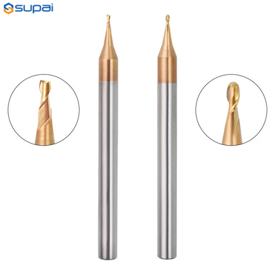 Micro Ball Nose End Mill 2 Flutes R0.1-0.45mm Tungsten Steel CNC Milling Cutter TiCN Engraving Bit Coated Milling Bit
