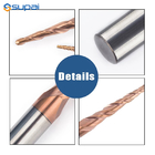 4 Flutes 3/8" TiN Coated Tapered End Mills