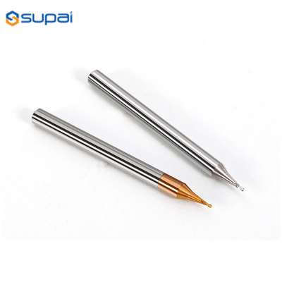 Fine Grain Tungsten Steel Solid Carbide 2Flutes Micro Diameter Ball Nose End Mills