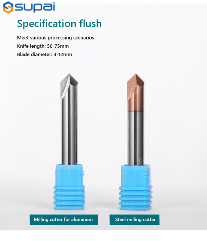 Solid Carbide Chamfer End Mill Drill Bit Coating For Metal Working Tool