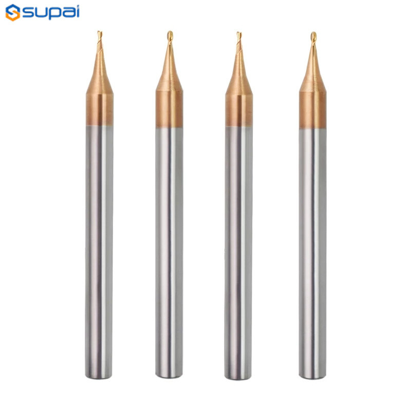 2 Flutes Micro Grain Milling Cutter 0.2-0.9mm Square/Ball Nose
