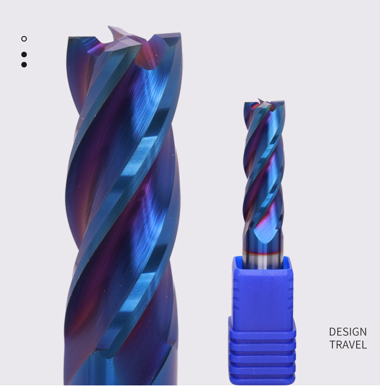 Carbide Square End Mill with 30 Degrees Helix Angle and Carbide Cutting Edge Material