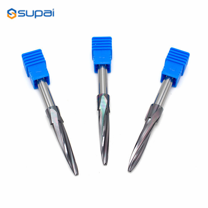 Tapered End Milling Cutter With Center Cutting And No Coolant Through