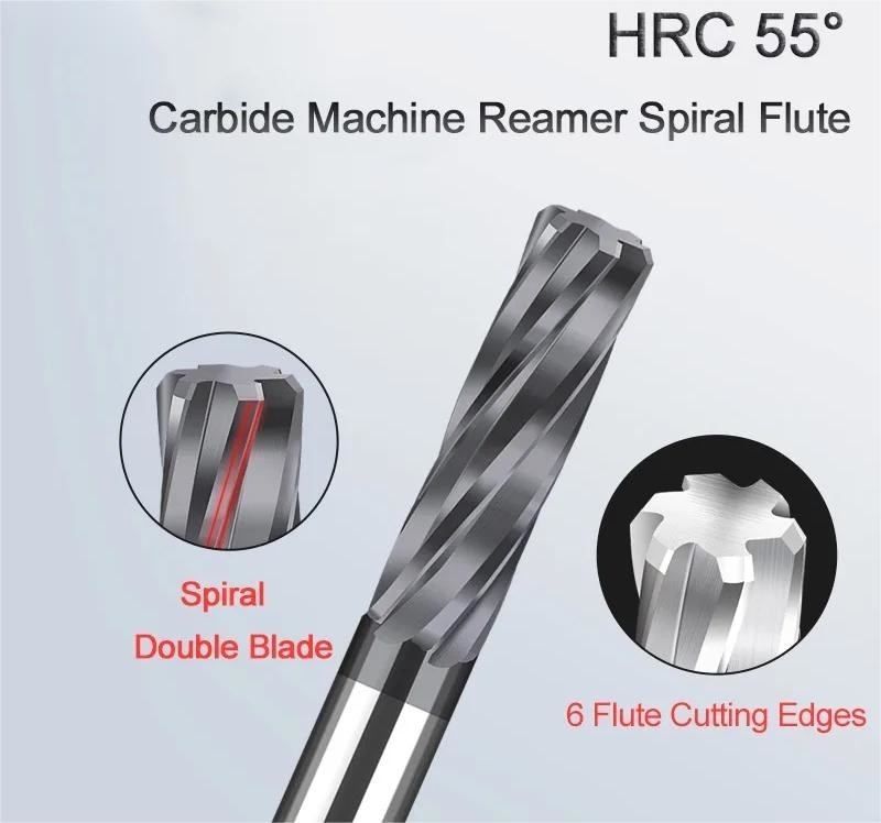 Solid Carbide Chucking Machine Tapered Drill Straight Groove Reamer Tungsten Steel D10*45*90L*6T