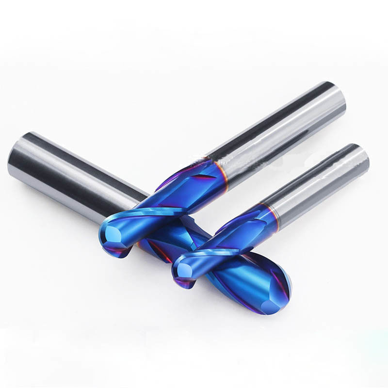 High Precision Tungsten Carbide Ball Nose End Mill 2 Flutes HRC65 R0.5