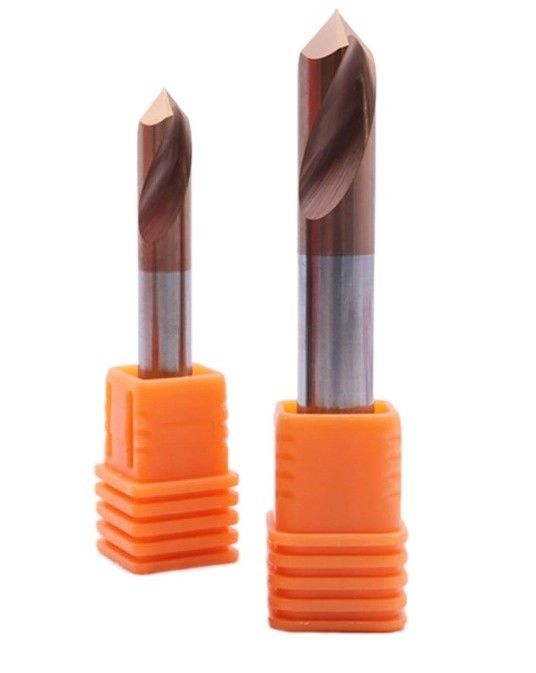 TiN Coating CNC Spot Drill Bits Diameter 4 6 8 10mm For Stainless Steel Aluminum Drilling
