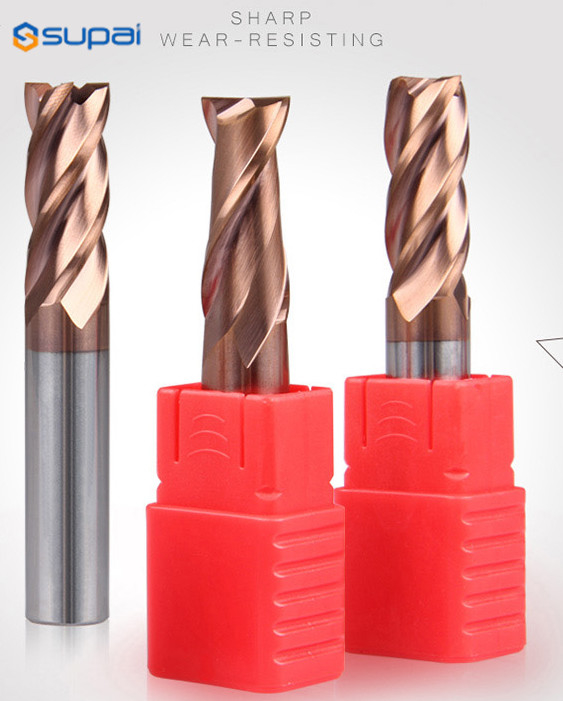 Solid Carbide 58HRC 4 Flute Cnc Square End Mill For Steel