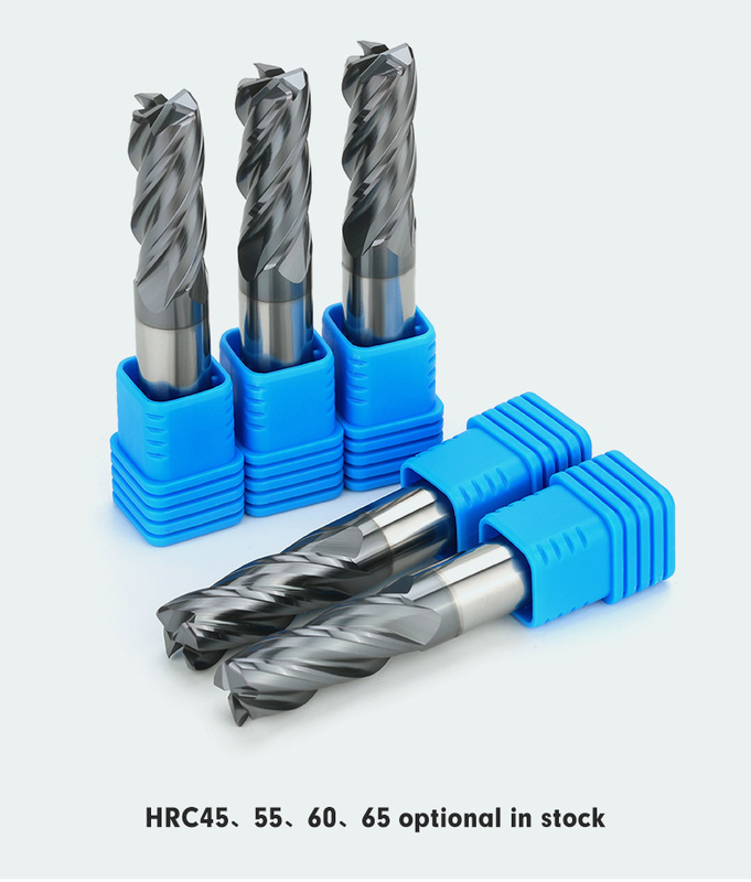 Tungsten Carbide Corner Radius 55HRC 4 Flutes End Mills AlTiSiN Coating