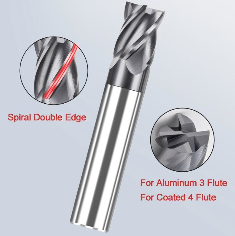 Carbide Tungsten Steel Milling Cutter 3 Flute Aluminum CNC Machining Milling Tools