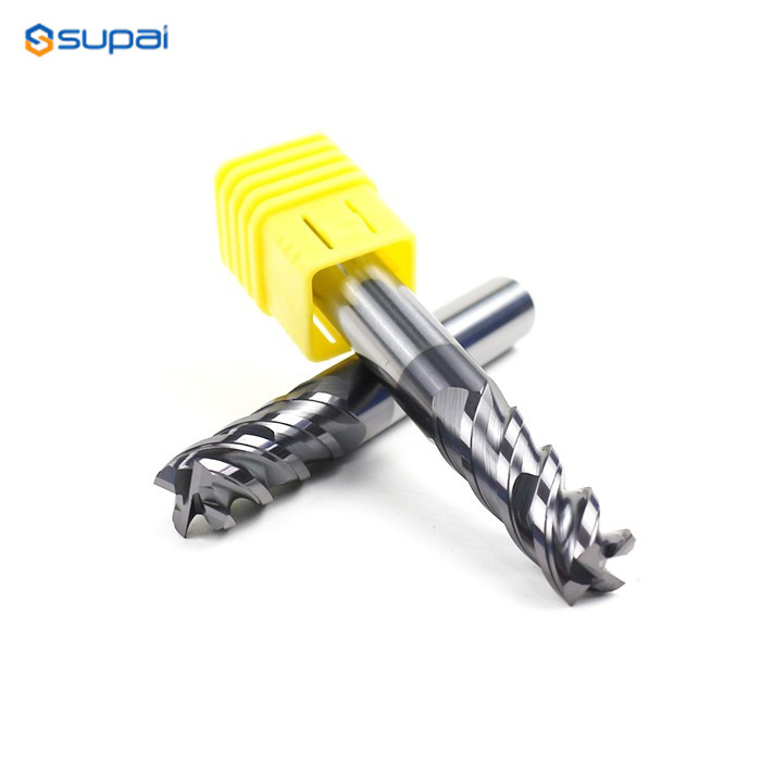 Tungsten Steel Milling 4 Flute End Mill / 6mm 8mm 12mm Cutter End Mill For Stainless Steel