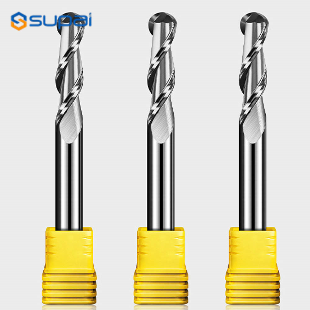 6mm 8mm CNC Milling Ball Nose Cutter For Wood With -6° Axial Rake Angle