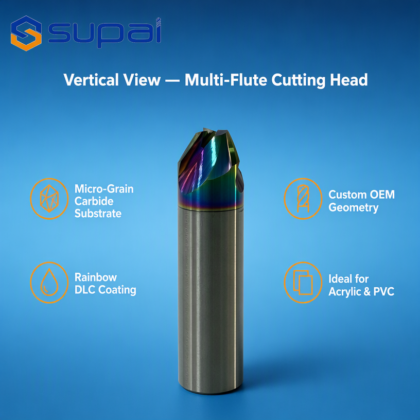 SUPAL Custom Solid Carbide End Mill for Plastic Machining